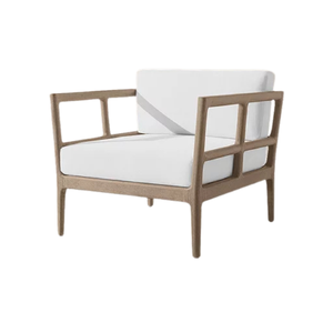 Sillón de Exterior Premium, Estructura de Madera de Teca Sólida, Asiento Profundo con Diseño Arquitectónico en Rejilla, Cojín Ecológico, Muebles Modernos para Hotel - Product Image 4