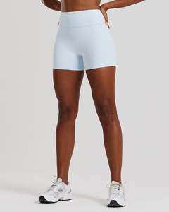 กางเกงขาสั้นผู้หญิงขายดี สีฟ้าไอซ์บลู เอวสูง ระบายอากาศได้ดี ซับเหงื่อ เหมาะสำหรับออกกำลังกาย - Product Image 6
