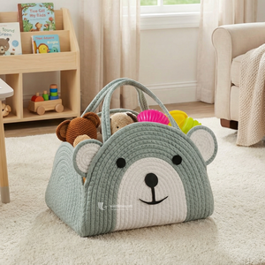 Cesta de Algodón para Guardar Juguetes, Organizador Decorativo con Diseño de Animales para Cuarto de Bebé, Cesta Ecológica para Pañales y Mantas - Product Image 6