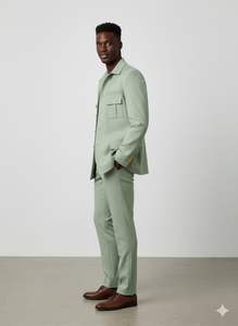 Traje DE BODA africano de calidad superior Venta caliente Slim Fit Turn down Wedding Safari Suit para hombres con bolsillos con solapa de La India - Product Image 4