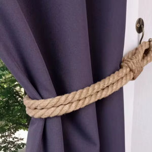 Curtain <b>tieback</b> "double rope", Rope curtain tie back, Jute curtain holdback, Nautical decor, Housewarming gift, Natural décor. - Product Image 1