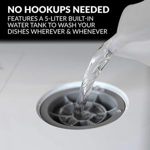 Lavavajillas Portátil de Sobremesa Completo con Tanque de Agua Integrado de 5 Litros, 5 Programas, Cuidado del Bebé, Lavado de Vidrio y Frutas, Negro/Blanco - Product Image 3