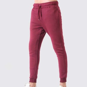 Pantalon de jogging décontracté pour homme grande taille, couleur bordeaux unie, avec taille élastique et poches latérales, coupe régulière, longueur complète, pour l'automne - Product Image 5