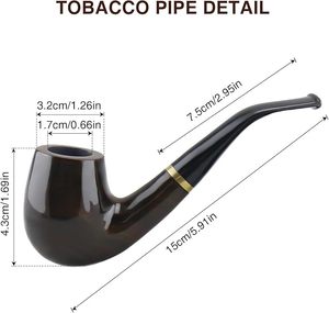 Pipe à tabac, pipe à fumer artisanale en ébène pour débutants - Support et étui inclus - Product Image 2