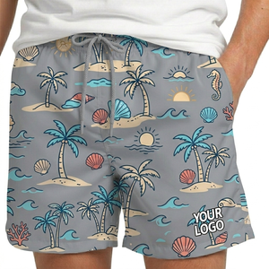 กางเกงขาสั้นชายหาดลำลองสำหรับผู้ชาย ดีไซน์ใหม่ปี 2025 สำหรับว่ายน้ำ เล่นเซิร์ฟ พิมพ์ลายดิจิทัล พร้อมคุณสมบัติกันน้ำและแห้งเร็ว - Product Image 3
