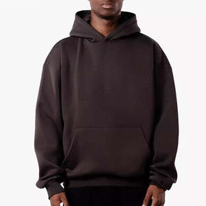 Hoodie ample et court pour hommes, en coton épais 500 g/m², coupe oversize, épaules tombantes, en molleton bouclette, pour fabricants - Product Image 2