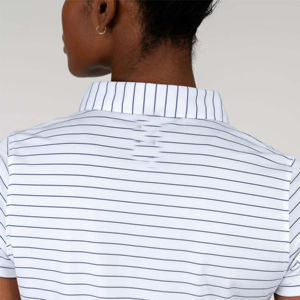 Camiseta Polo a Rayas Cómoda para Mujer, Tejido de Punto Suave y Duradero, Estampado Único para Uso Diario, Precio al por Mayor OEM - Product Image 4