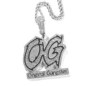 Custom Name Letter Moissanite <b>Pendant</b> 925 <b>Silver</b> Rhodium Plated Hip Hop Theme Charm Mens Jewelry Two Tone <b>Initial</b> Letter <b>Pendant</b> - Product Image 3