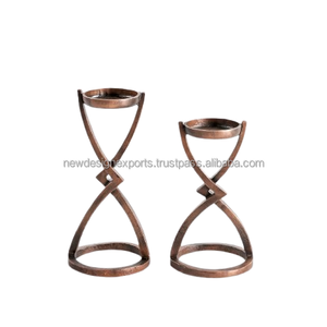 Premium Reversible Hourglass <b>Candle</b> Holder – Luxury Gold Finish <b>Taper</b> Pedestal - Product Image 1