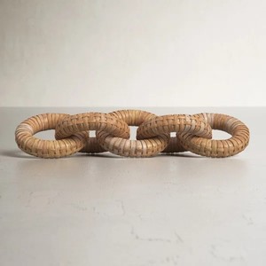 LAMETIERARTZ Cadena de Eslabones de Madera Hecha a Mano, Color Natural, Tallado a Mano, Patrón Horizontal, Forma Ovalada, Decoración India para el Hogar - Product Image 4