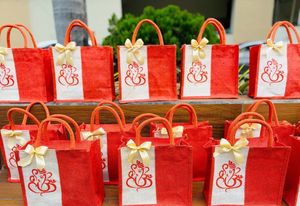 Indian Handmade Traditional Ganesh Print Jute Fabric <b>Bag</b> Wedding Party Favor Return <b>Gift</b> <b>Bags</b> for Housewarming Haldi Sangeet - Product Image 6