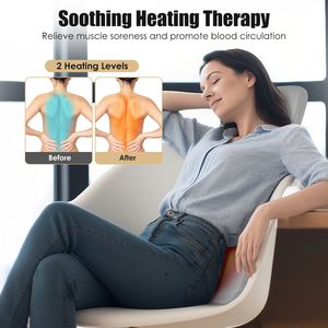 Almohadilla de Masaje Shiatsu 3D para Silla con Calor, Rodillos y Nodos de Amasamiento para Espalda Completa, Zona Lumbar, Superior e Inferior para Mayor Comodidad - Product Image 4