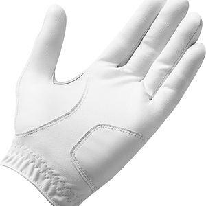 White Leather Lightweight Full Finger Golf Gloves Breathable Perforated Wrist <b>Strap</b> Custom Logo Four Seasons Sports Outdoor XL - Product Image 6