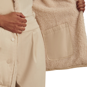 Gilet en polaire sherpa pour femme, sans manches, léger, fermeture éclair sur le devant, col côtelé, chaud, décontracté, automne-hiver, bodywarmer - Product Image 6