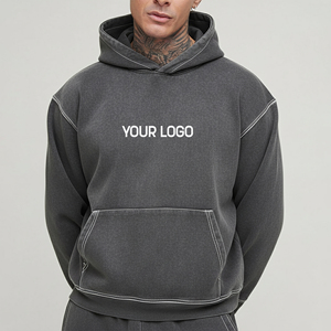 เสื้อฮู้ดดี้ผ้าฟลีซคอตตอน 100% คุณภาพสูง ราคาส่ง ทรงโอเวอร์ไซส์ กันลม บุซับในสำหรับฤดูหนาว พิมพ์ลายโลโก้ดิจิทัลตามสั่ง - Product Image 1