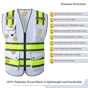 Gilets de sécurité haute visibilité en gros, style industriel, réfléchissants, pour le travail en extérieur, personnalisables pour hommes - Product Image 2