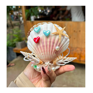 Rustic Scallop <b>Shell</b> Night Lamp Handmade Natural Seashell Table <b>Light</b> Coastal Home Accent Lighting for Bedroom and Living Room - Product Image 2