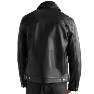 Chaqueta de Cuero de Cordero Negra para Hombre, Chaquetas de Cuero para Hombre, Abrigos de Cuero de Pakistán - Product Image 2