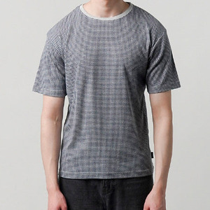 T-shirt graphique à motif pied-de-poule surdimensionné pour homme, col rond, décontracté, basique, manches courtes, vente en gros, 100% coton polyester, marque privée - Product Image 5