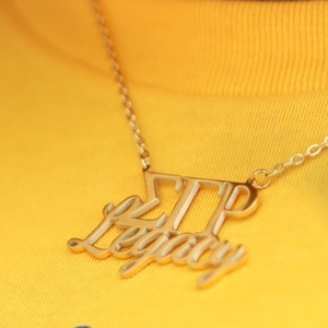 Collar Sigma Gamma Rho Legacy en Tono Dorado, Colgante SGRho para Mujer, Joyería con Letras Griegas, Cadena Elegante, Regalo con Estilo - Product Image 2