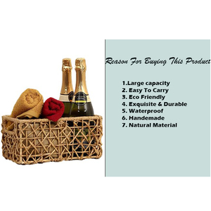 Best Quality <b>Rectangle</b> Shape Tabletop Decoration Handmade Woven Rattan <b>Storage</b> <b>Basket</b> For Parties Home Restaurants Kitchen Ware - Product Image 4