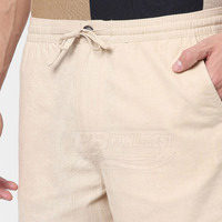 Shorts Bermuda Homme en Coton Uni Écologique à Séchage Rapide, Taille Mi-Haute avec Cordon de Serrage, Style Décontracté, Poches, Respirant, Tricoté