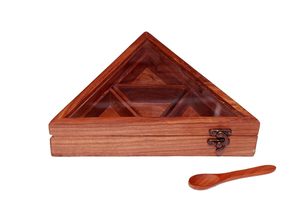 Caja piramidal de madera con frente de vidrio y compartimento para guardar llaves, estilo antiguo, decoración para regalo - Product Image 4