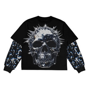 เสื้อยืดโอเวอร์ไซส์ผู้ชายคุณภาพสูง ยอดนิยม สไตล์ลำลอง ใส่สบาย เป็นมิตรกับสิ่งแวดล้อม ไม่เป็นขุย ใส่ได้ในฤดูร้อน สไตล์ไฮสตรีท ไซส์พลัส - Product Image 6