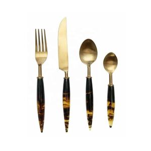 Juego de Cubiertos Tradicionales de Acero Inoxidable, 6 Piezas, con Mango de Cuerno, Vajilla de Cuerno, para Fiestas - Product Image 1