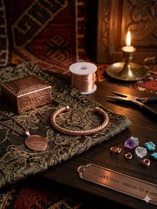 Bracelet torsadé en cuivre pur fait main, bijou de guérison en fil de cuivre massif, pour hommes et femmes, OEM - Product Image 6