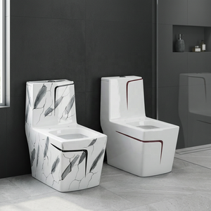 Inodoro de Cerámica Moderno Azul y Negro de Una Pieza con Tanque Oculto para Uso Decorativo en Baños y Lavaderos - Product Image 6