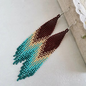 Pendientes de Flecos Hechos a Mano, Pendientes Boho con Cuentas, Pendientes Hechos a Mano, Pendientes de Flecos con Cuentas Boho, Pendientes de Cuentas - Product Image 6