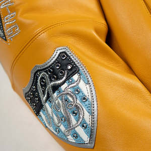 Veste en cuir noire personnalisée pour homme avec patch, collection hiver mondiale, fermeture éclair, en cuir doublé - Product Image 4