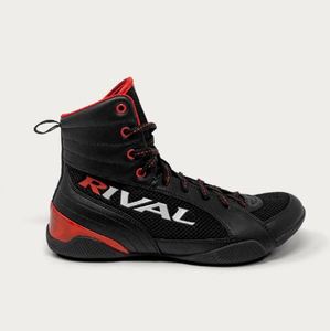 Chaussures de boxe Rival noires et rouges en maille et cuir, à fermeture auto-agrippante, respirantes, montantes, pour l'entraînement, avec adhérence toutes saisons, souples et personnalisables - Product Image 3