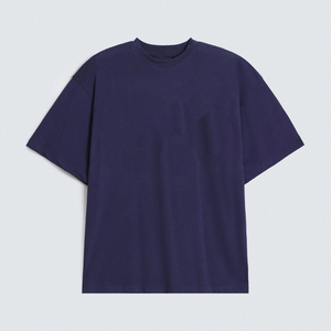 T-shirts vintage épais pour hommes, col rond, coupe classique, streetwear, haute qualité, 100 % coton, logo sur le devant, respirant - Product Image 1