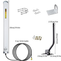 Antenne Cellulaire Omnidirectionnelle 4G LTE 5G avec Connecteur TS-9 / Mât / Câble de 5m / 600-6000MHz / 10dBi