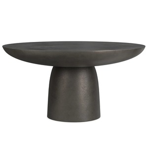 Table basse moderne Statement Surface avec base côtelée, mobilier de salon minimaliste, design durable, finition noire - Product Image 1