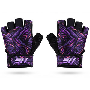 Gants de fitness pour hommes avec protection du poignet, rembourrés, demi-doigts, conception respirante, renforcés, personnalisables avec logo - Product Image 1