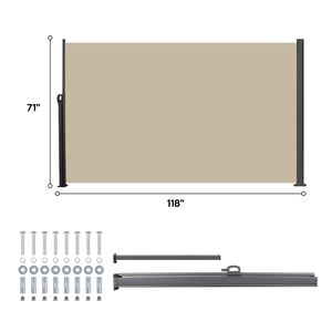 Auvent rétractable résistant aux UV et imperméable pour patio, jardin, balcon, cour, en gris foncé, 118 pouces - Product Image 2
