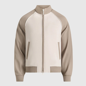 Veste de survêtement décontractée populaire pour homme, entièrement zippée, col montant, couleur unie, poches latérales, en coton respirant, pour l'automne - Product Image 2