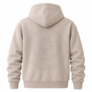 Sudaderas con Capucha Personalizadas con Logotipo en Relieve para Hombre y Mujer, Color Beige Sólido, Tejido Grueso, 100% Forro Polar, Bordado Griego, Ropa de Moda - Product Image 2