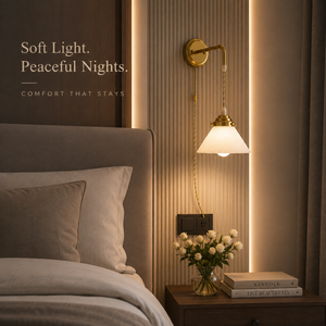 Modern Brass Swing Arm <b>Wall</b> Lamp Adjustable LED <b>Wall</b> <b>Sconce</b> Pleated Glass Pendant Light for Bedroom Living Room Hotel Reading - Product Image 4