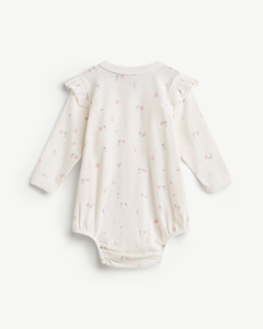 Body de Bebé de Manga Larga con Estampado Floral y Broches de Jacquard de Algodón para Niña Recién Nacida, ODM Vietnam - Product Image 2