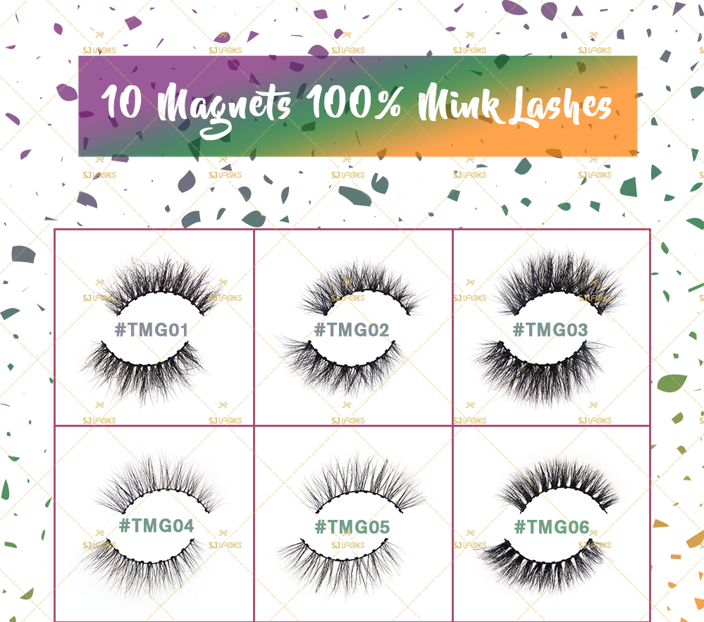 10 aimants vison magnétique cils