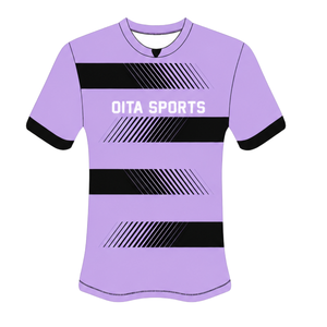 Lavender <b>Black</b> Sublimated <b>Rugby</b> Jersey <b>Shorts</b> Set <b>Short</b> Sleeve Crew Neck Team Uniform Custom Breathable Eco-Friendly Quick Dry - Product Image 3