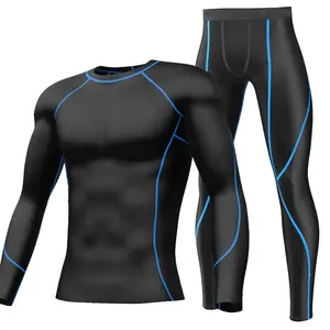 पुरुषों की पूर्ण आस्तीन संपीड़न टी-शर्ट काले और ग्रे पुरुषों के संपीड़न लंबी आस्तीन एथलेटिक कसरत शर्ट