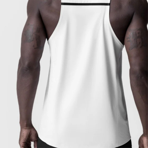 Impresso International Débardeurs décontractés blancs unis pour hommes – Sans manches, toucher doux, polyester/coton, séchage rapide, moins cher - Product Image 4