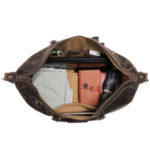 กระเป๋าเดินทางหนังแท้ปักโลโก้ได้ สายสะพายปรับได้ ซิปกันน้ำ ความจุขนาดใหญ่ สำหรับเดินทางท่องเที่ยวช่วงสุดสัปดาห์หรือค้างคืน เหมาะสำหรับทุกเพศ - Product Image 6