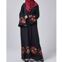Abaya pour femmes, design imprimé, style Dubaï, robe maxi kaftan musulmane islamique koweïtienne élégante, polyester de haute qualité