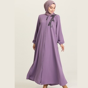 Nouvelle arrivée, abaya en soie de style arabe de Dubaï, robe longue pour femmes musulmanes, taille adulte, abayas ethniques, burqa omanais, logo personnalisé - Product Image 6